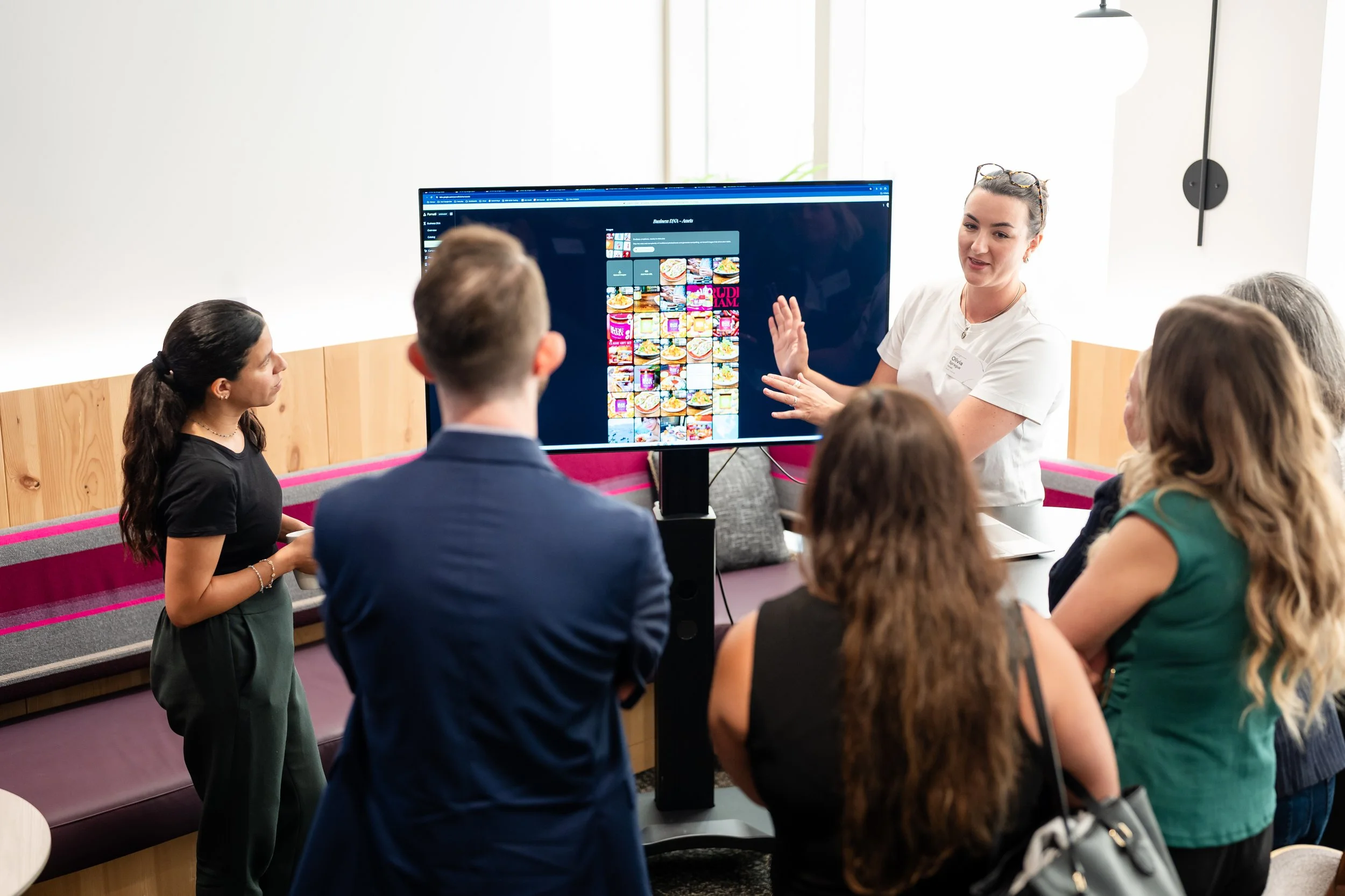 Guests viewing a live product demonstration