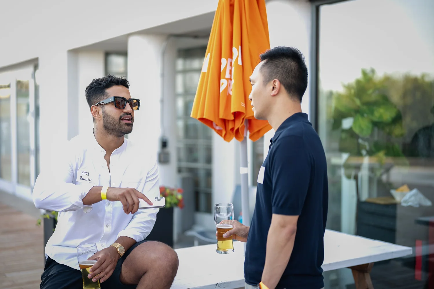 Terrace conversation at Toronto Tech Week, photographed by Uptown Media