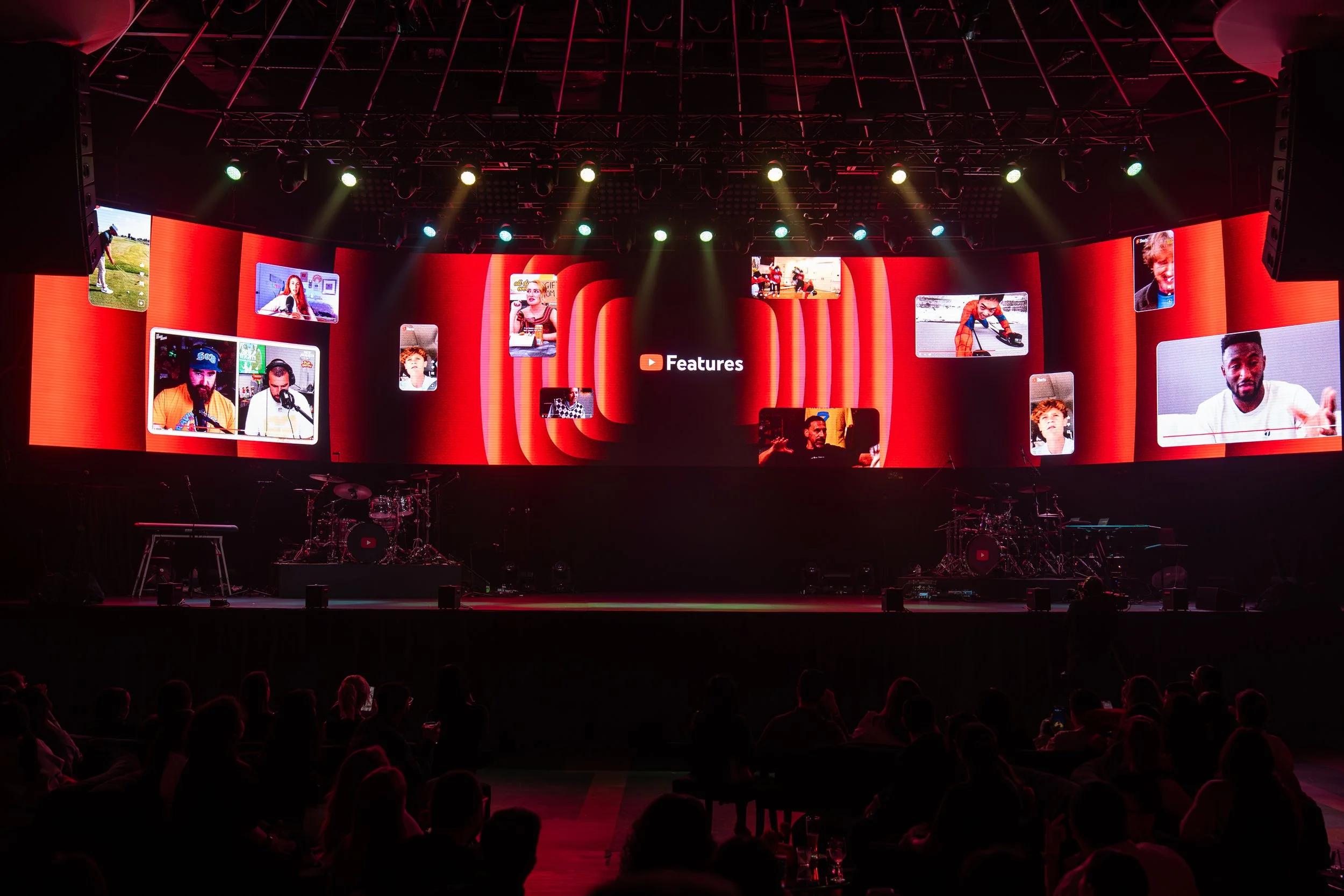 Branded stage at YouTube Features 2025, photographed by Uptown Media
