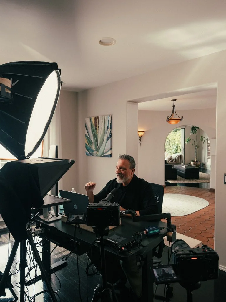 Erwin Raphael McManus leading a live call from his studio setup