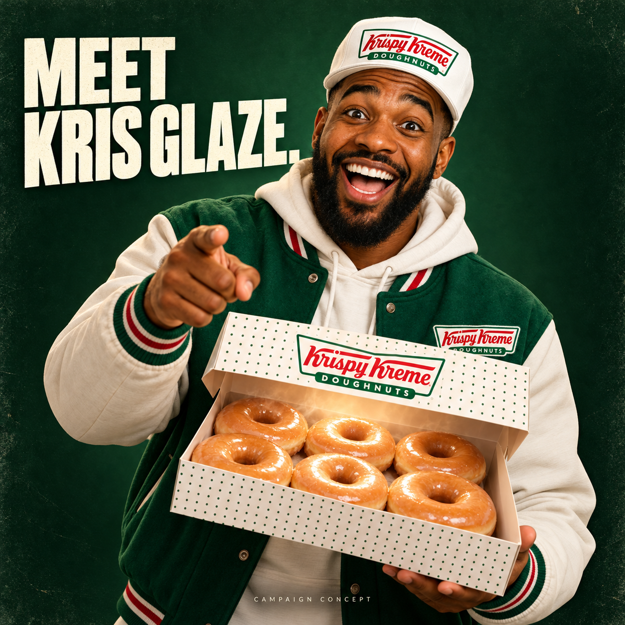 Kris Glaze campaign concept cover with doughnut box