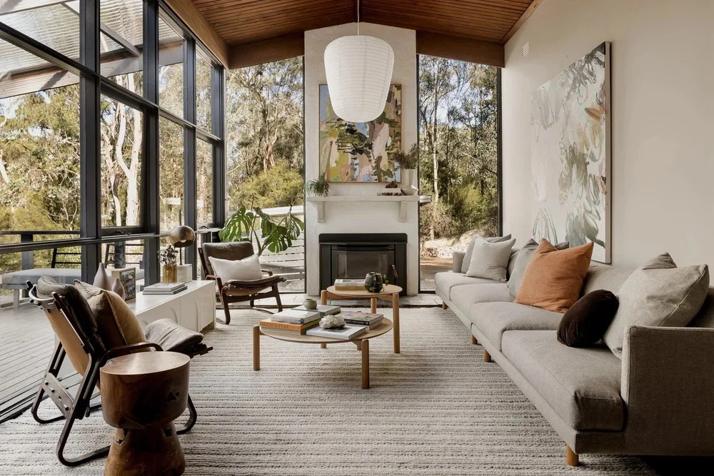Mid-Century House living room, North Warrandyte