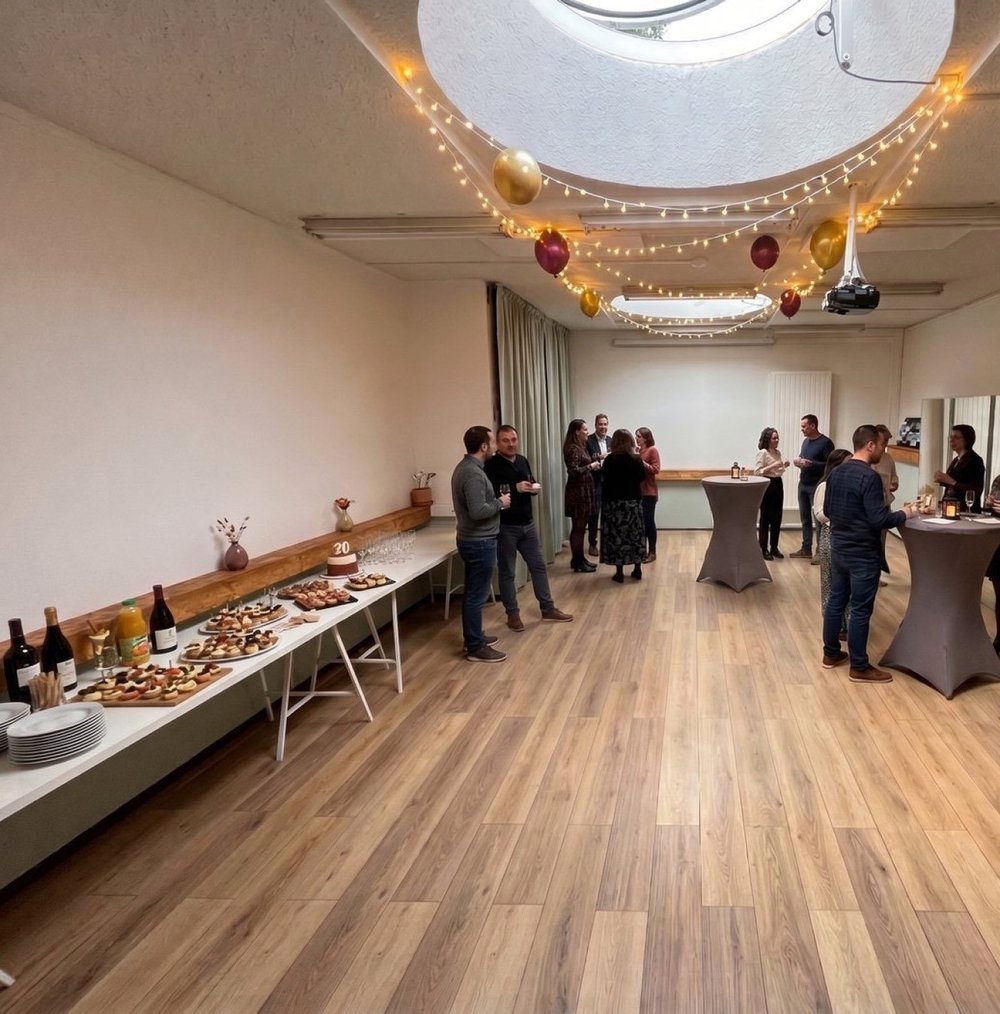 The Claudia Room, set up for a birthday party at Foound in Geneva