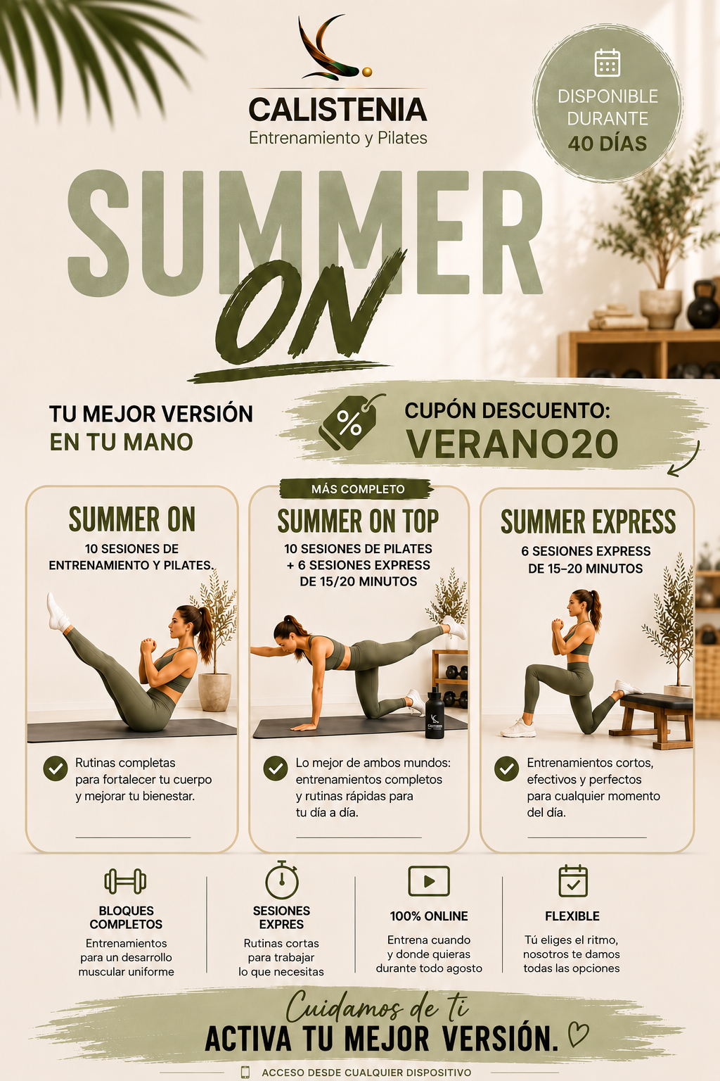 Packs Summer Calistenia Entrenamiento y Pilates