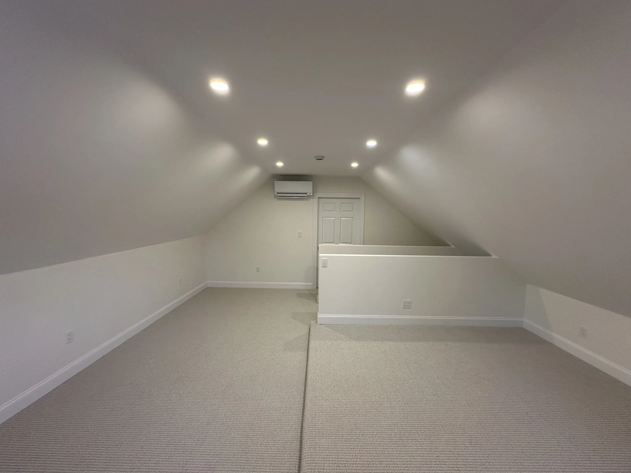 Finished attic reverse view with enclosed stair opening