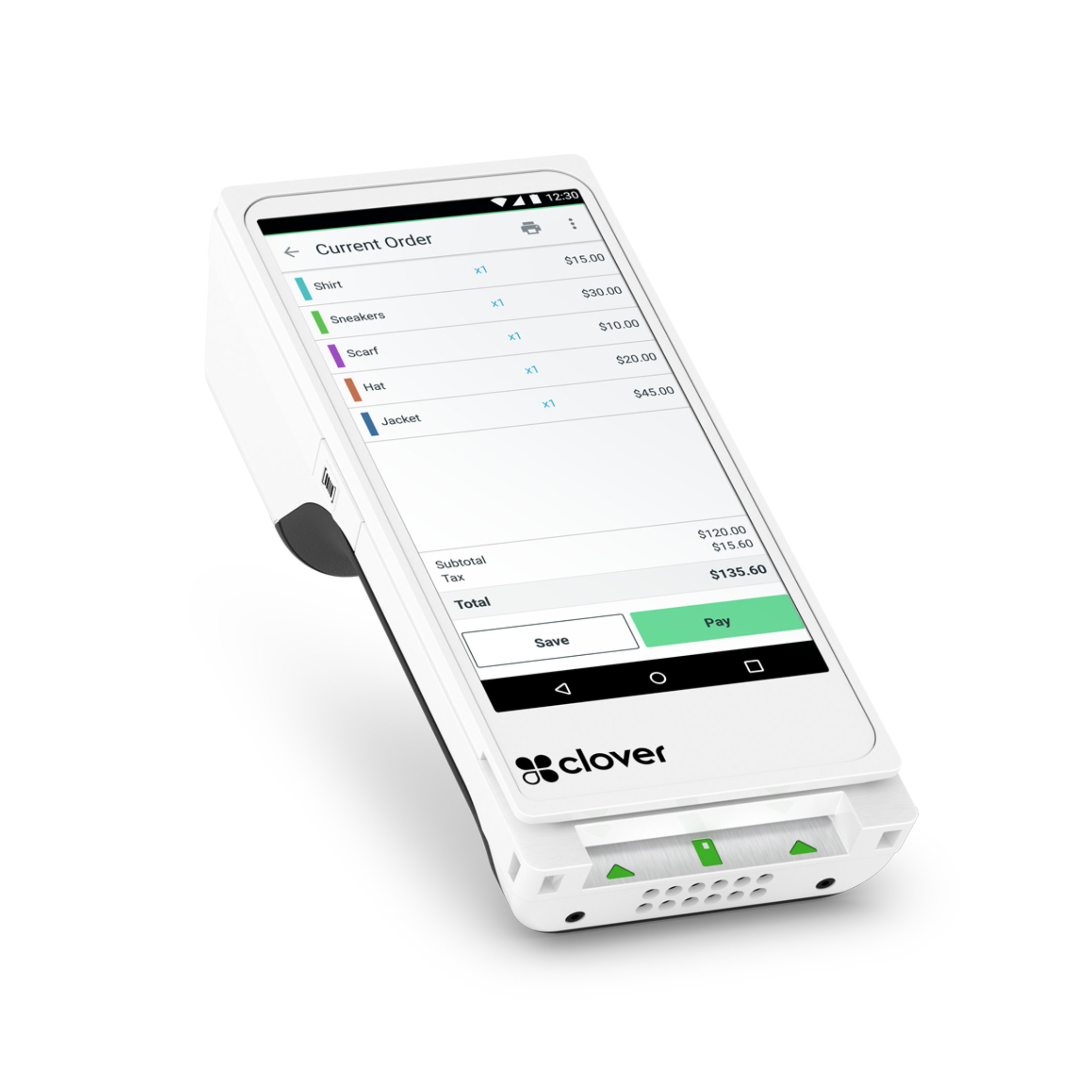 Clover Flex handheld POS used in a service business