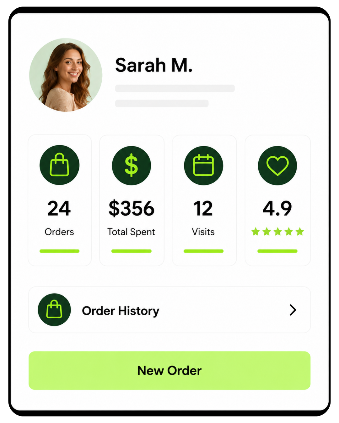 Clover salon customer profile and appointment history