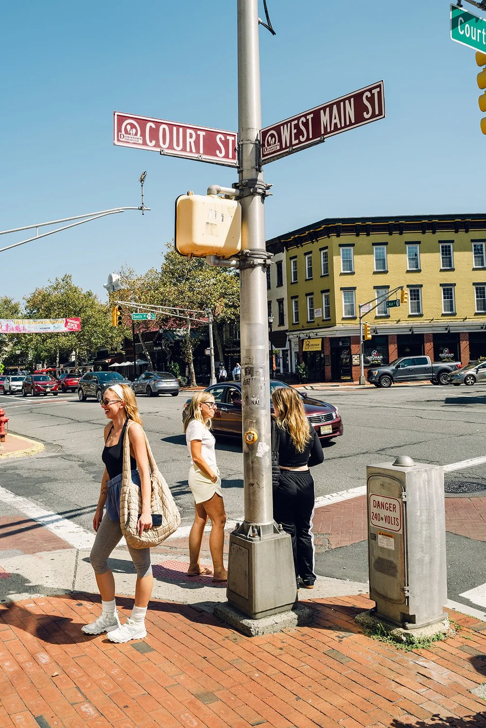 Members walking through downtown Freehold