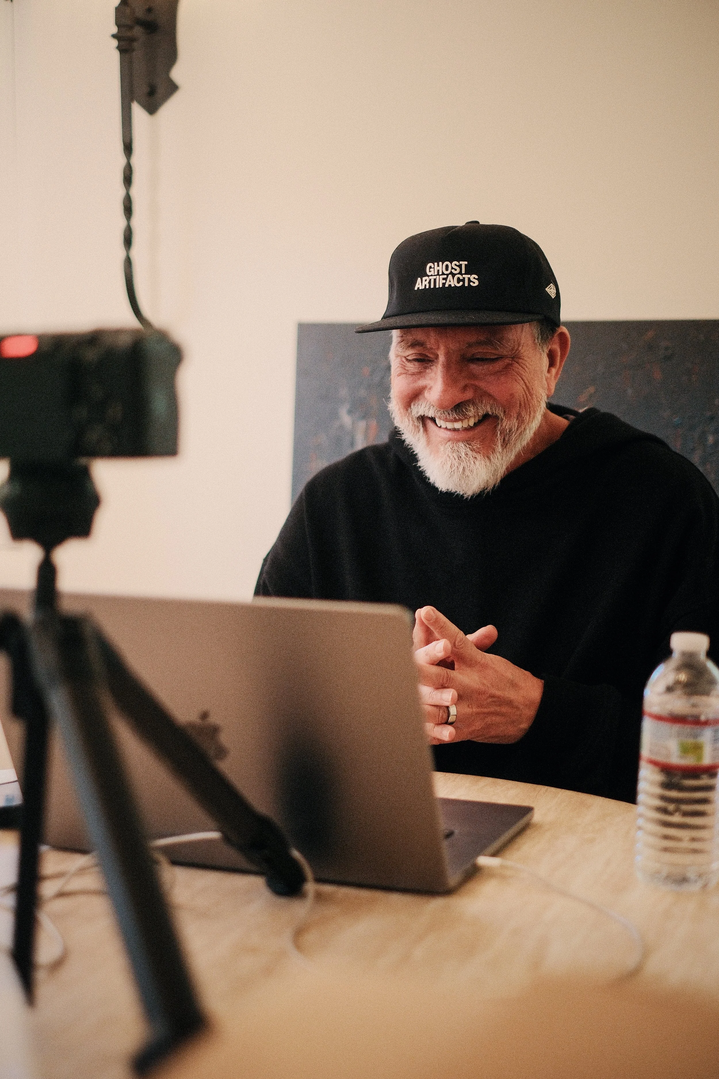Erwin Raphael McManus smiling on a live Arena call