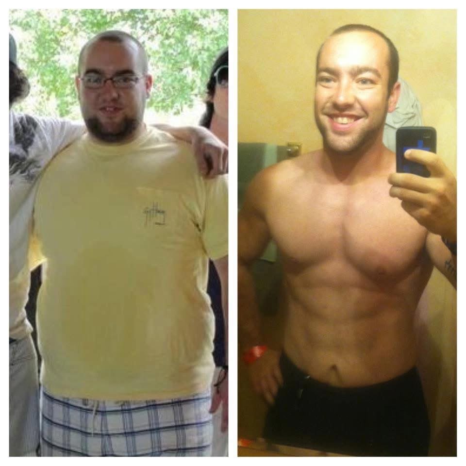 Josh before and after losing over 100 pounds