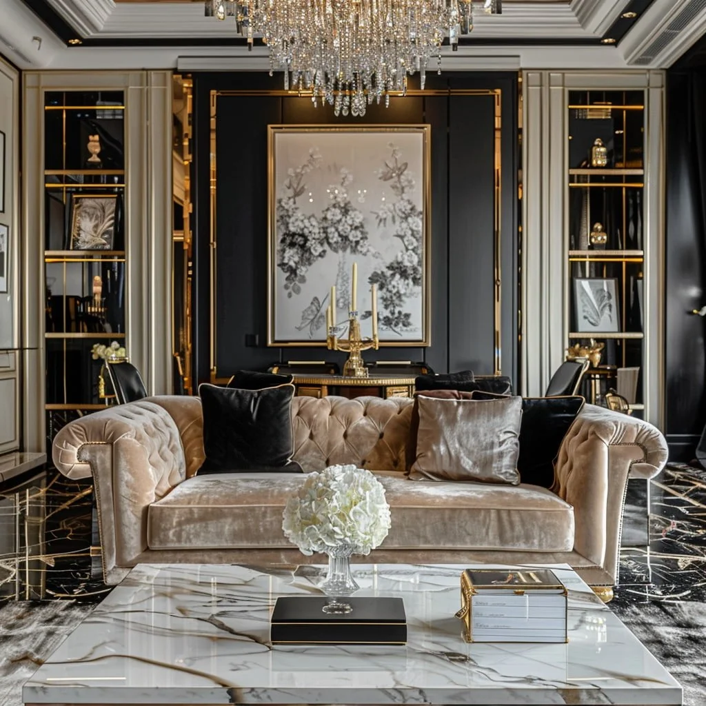 Editorial Beverly Hills living room with inheritance documents and estate valuation testimonial