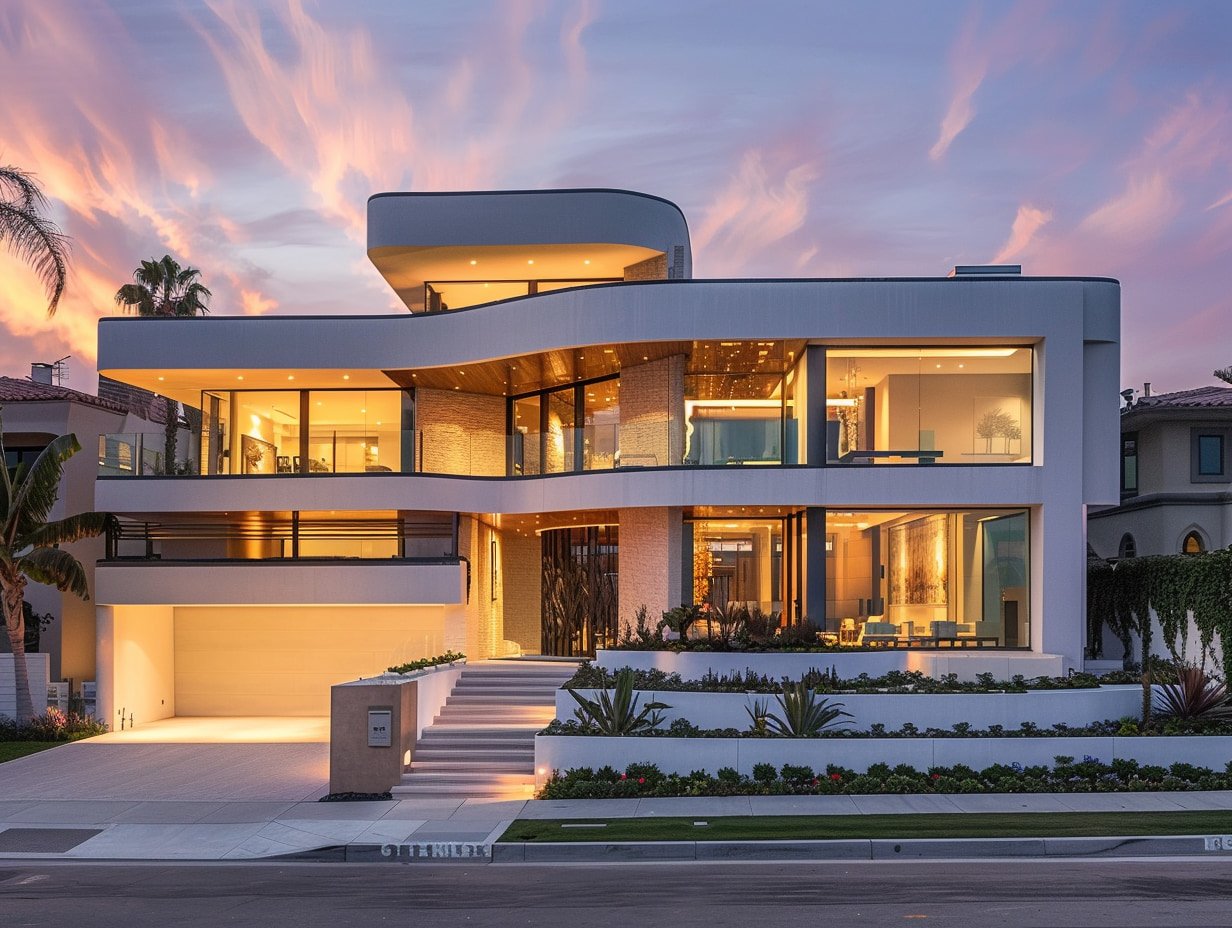 Marina Peninsula beachfront estate for Venice Beach probate valuation — modern luxury coastal home with ocean views at sunset