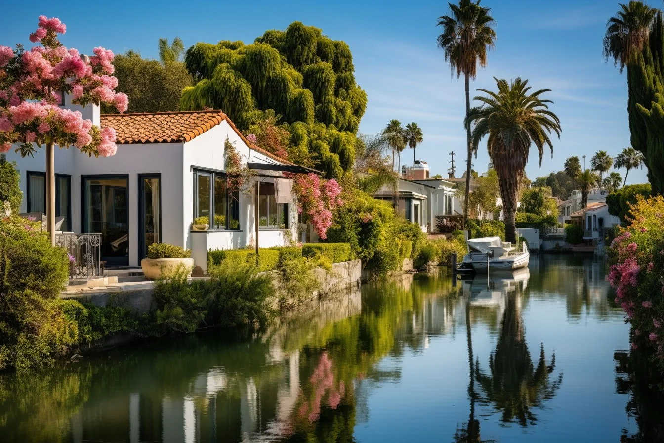 Venice Canals waterfront bungalow inherited by siblings needing fair buyout valuation, with private canal dock and restored heritage architecture