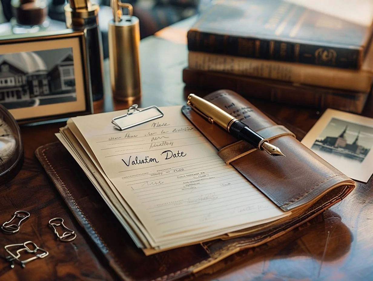 Probate case file with valuation date note and Los Angeles property photos—court-ready appraisal context