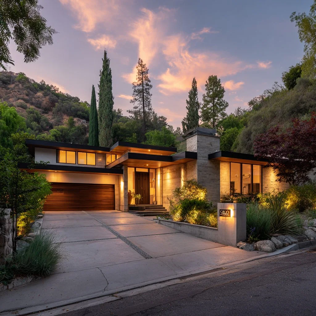 Chevy Chase Canyon Glendale hillside home at dusk representing a trust inheritance sale