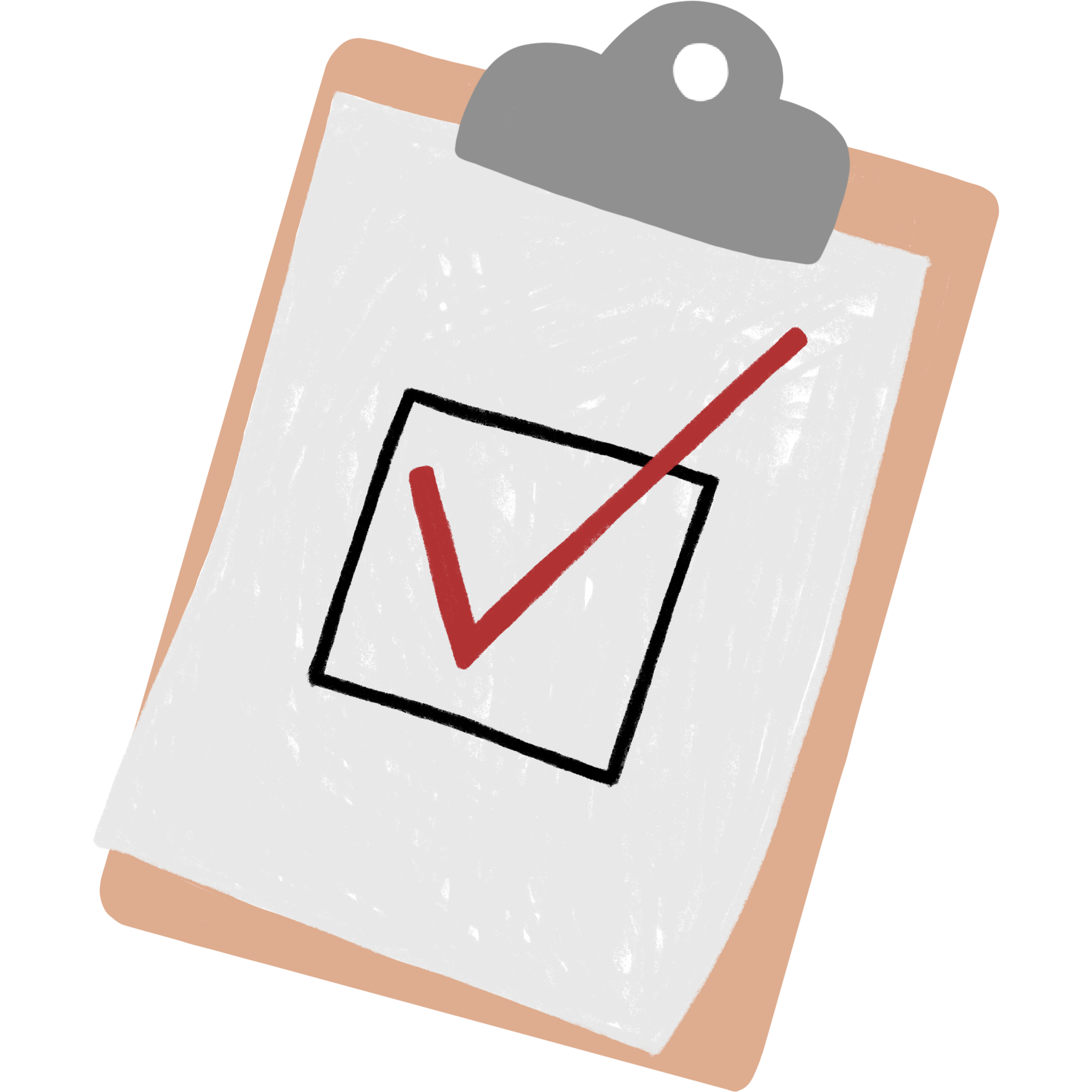 illustration of a clipboard with a red check mark