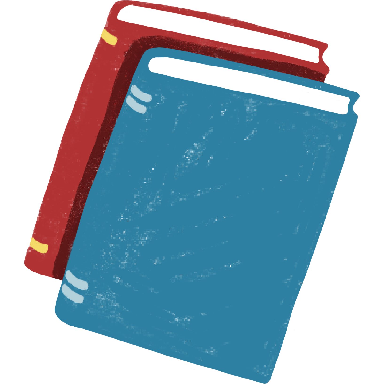 illustration closed red and blue books