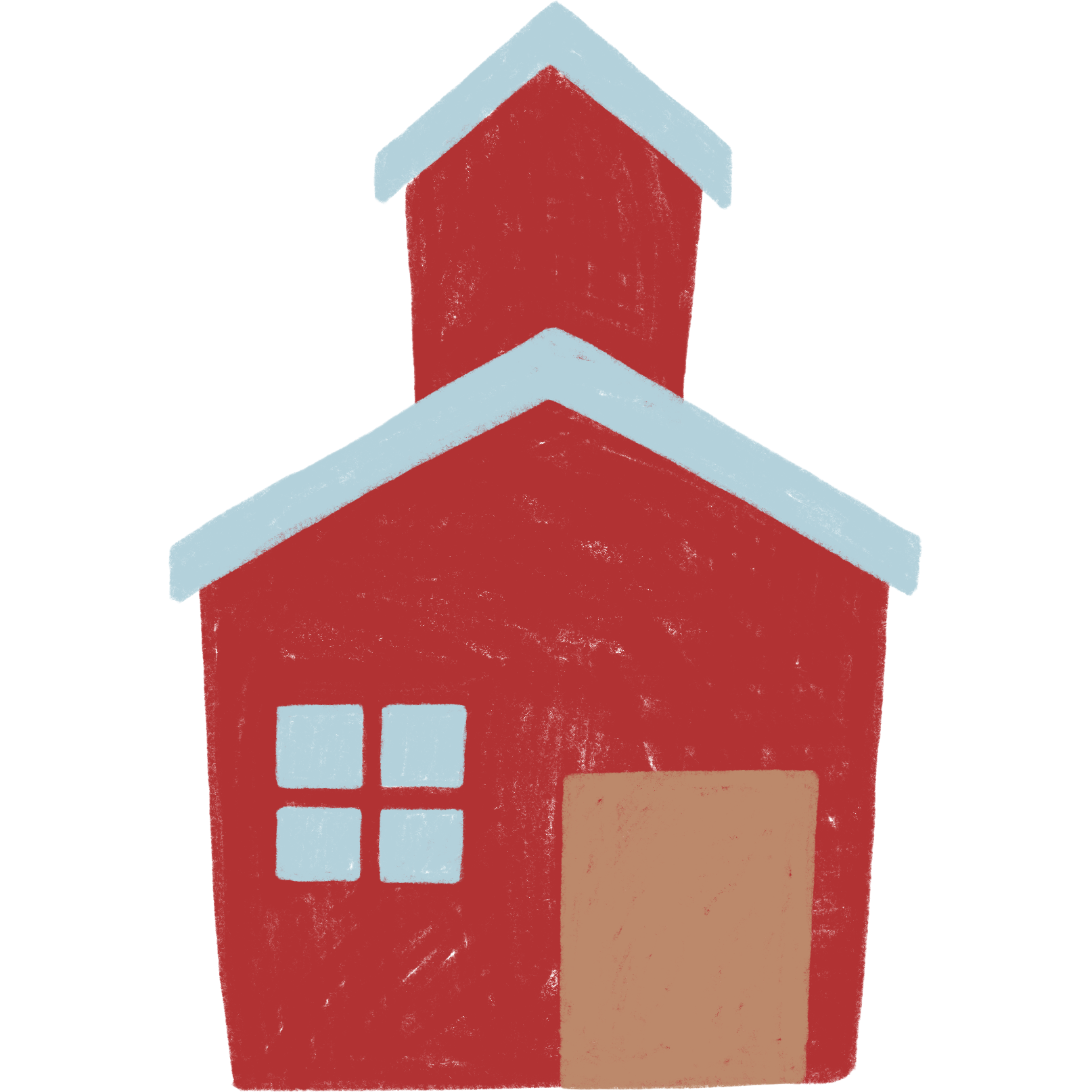 illustration of a red school house