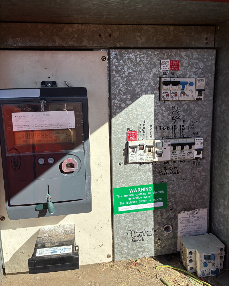Residential switchboard before electrical rectification works