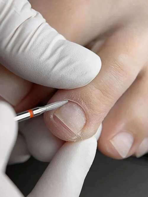Detailed e-file dry pedicure at Nail House USA