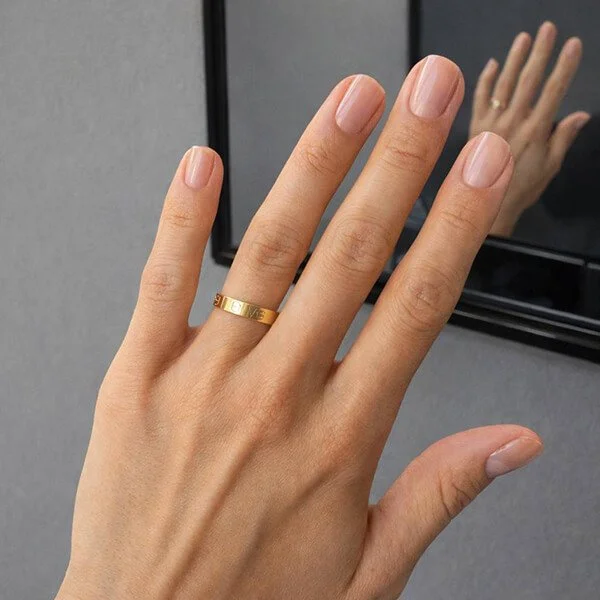 Natural short nails after a Russian manicure at Nail House USA in Jacksonville