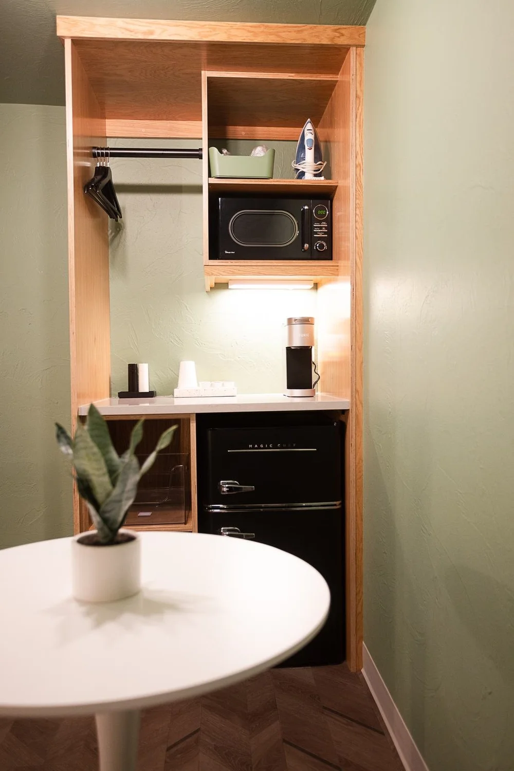 White oak kitchenette