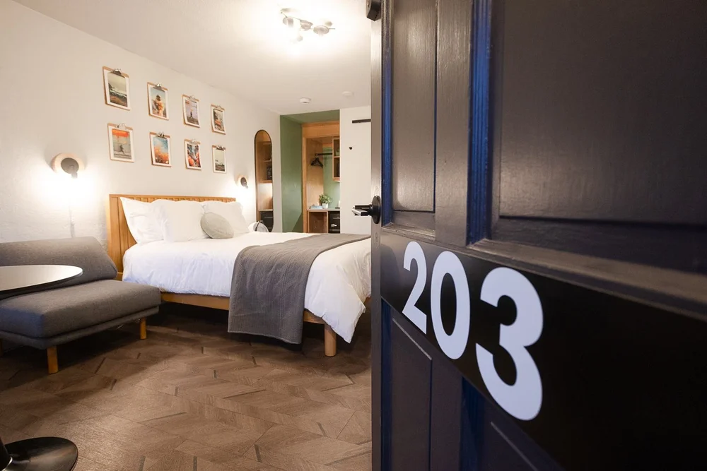 The door to room 203
