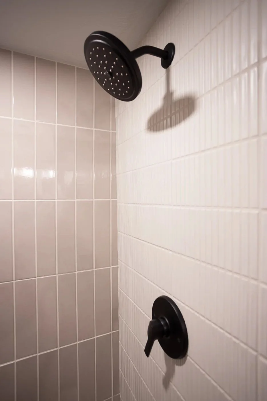 Tiled step-in shower