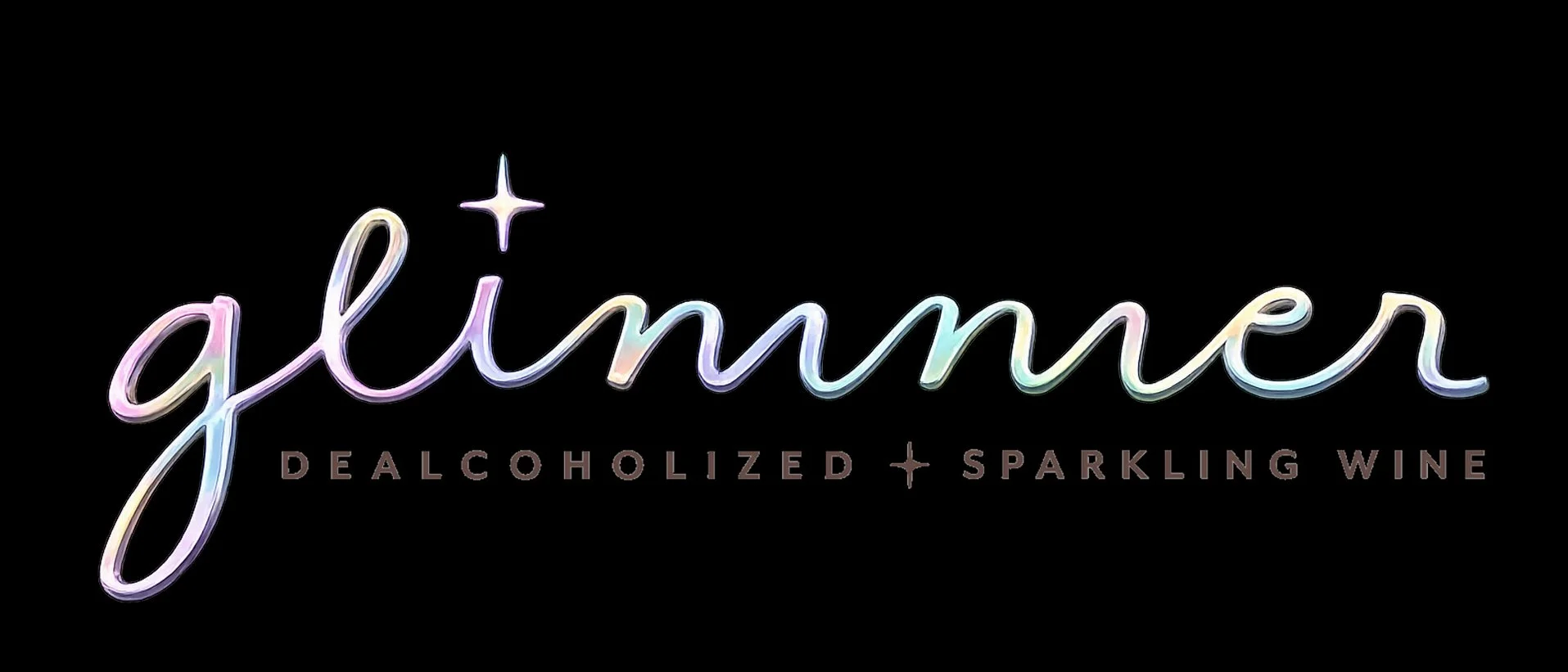 Glimmer iridescent logo on black ground