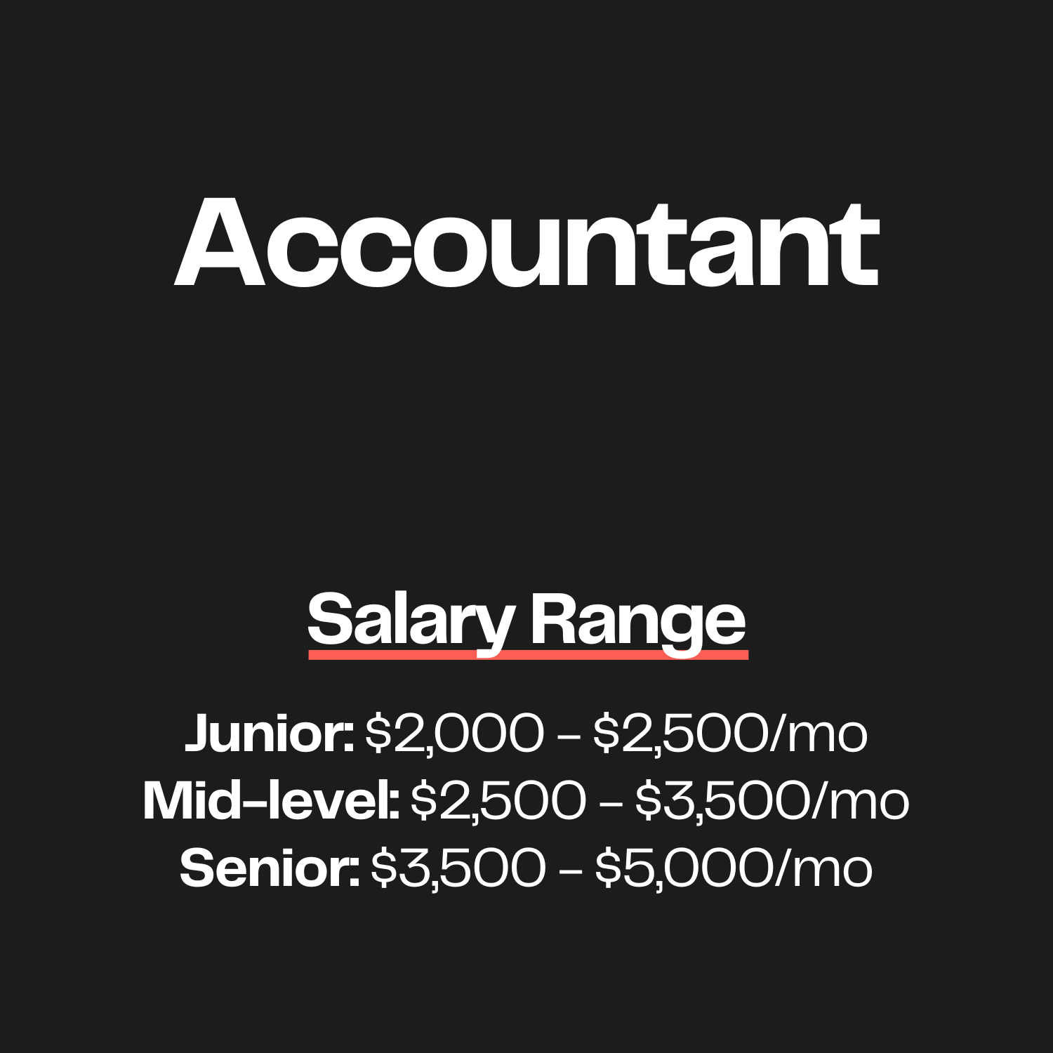 Accountant salary range card