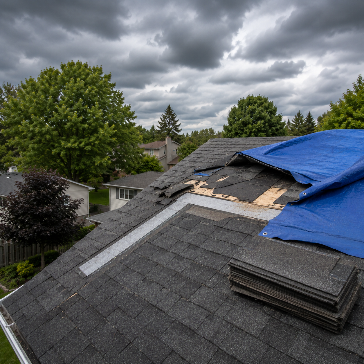 Storm damage repair by Peace of Mind Exteriors