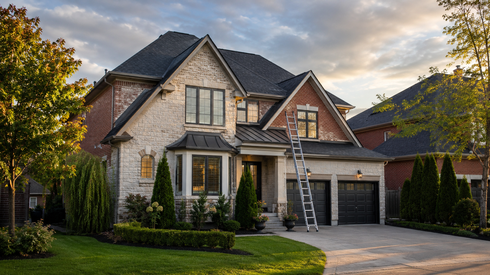 Completed roofing and exterior work on a home in Oakville by Peace of Mind Exteriors