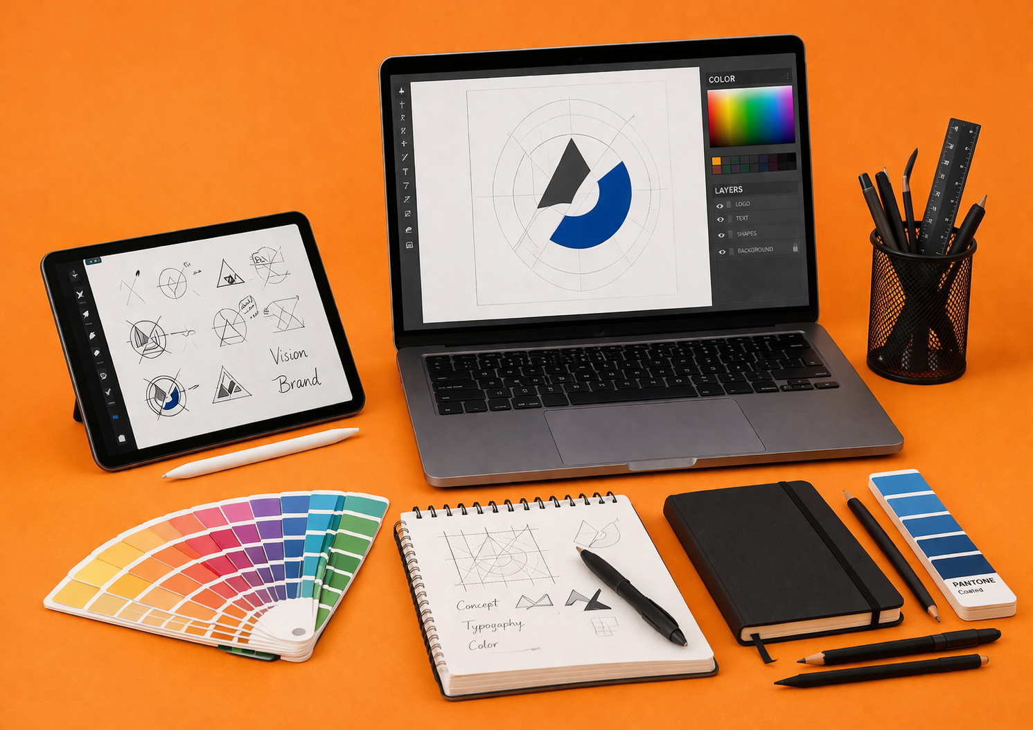 Design services for branded merchandise and print-ready artwork