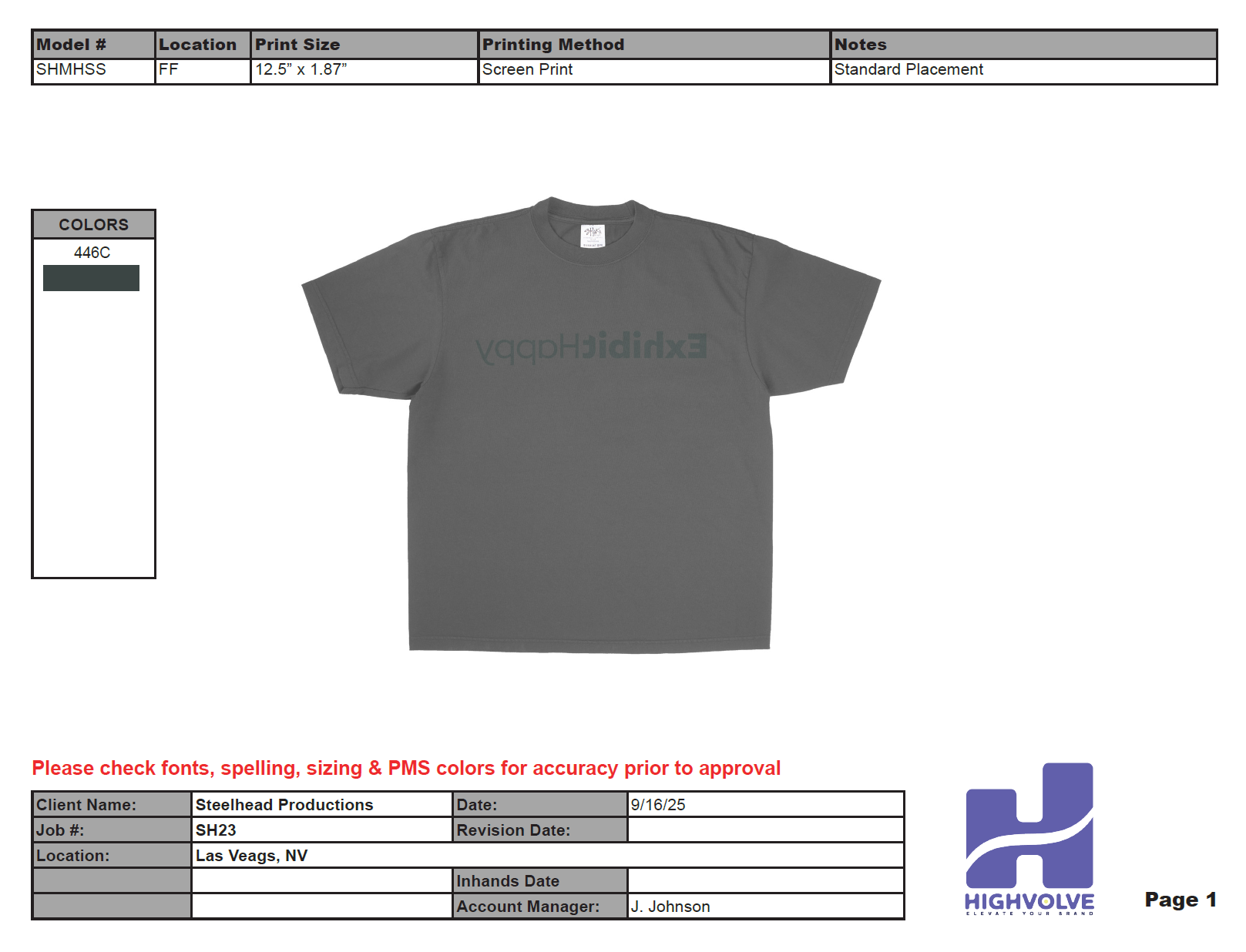 Proofing and layout review example