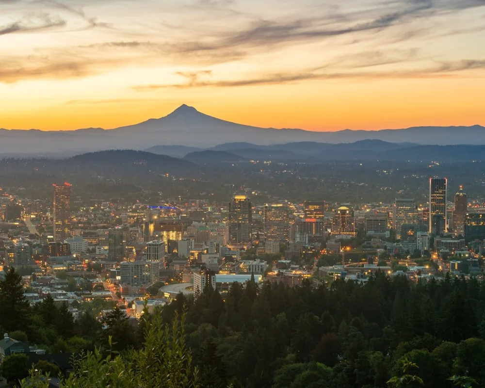 Portland and Mount Hood viewed from the West Hills.