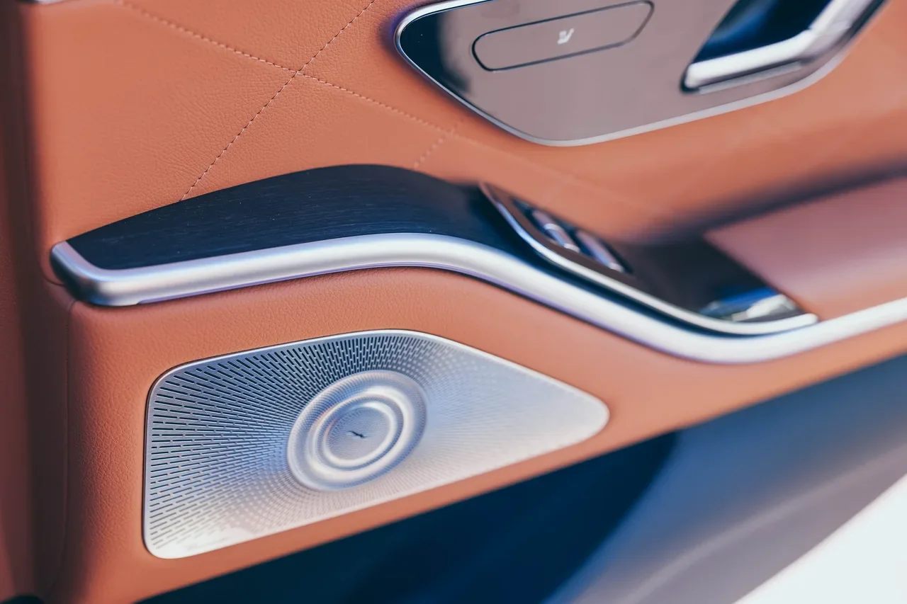 Detail of a vehicle’s upholstery and interior finishes.