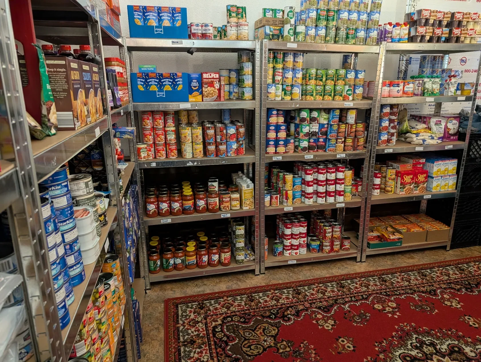 Shelves filled with pantry supplies