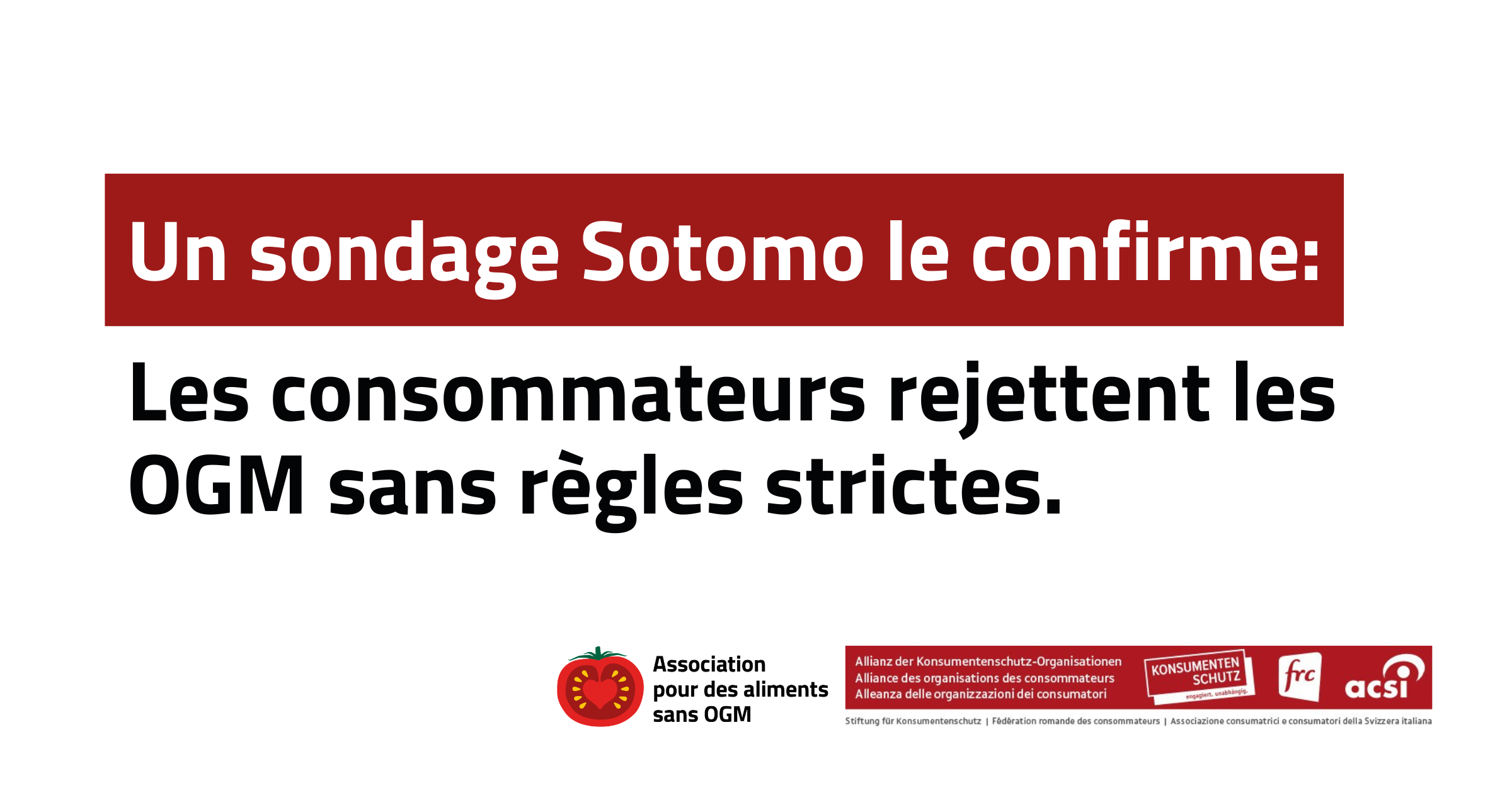 Un sondage récent montre que les consommateur·ices ne veulent pas d'OGM sans règles strictes et contraignantes