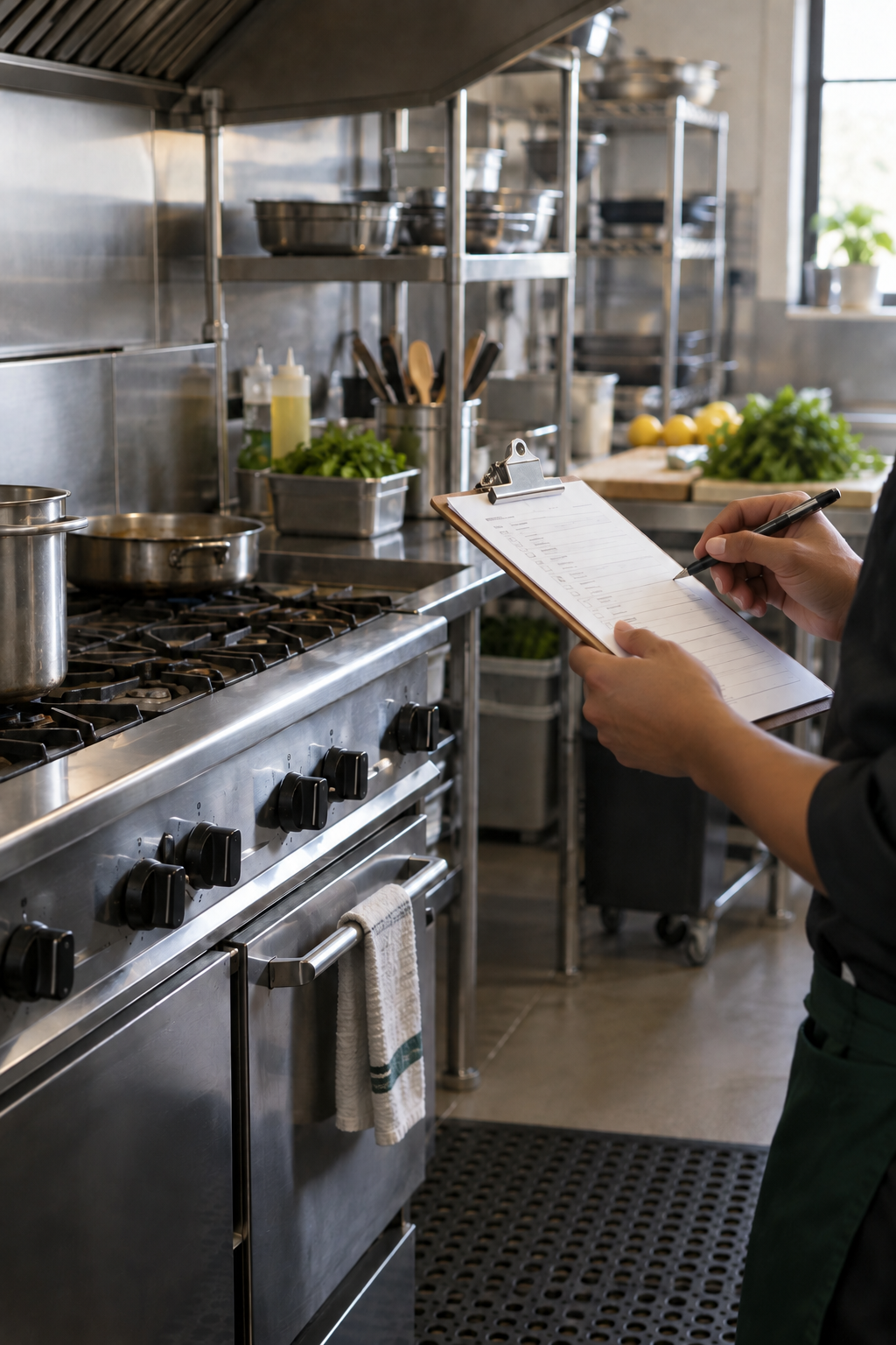 Foodservice operations professionals reviewing systems