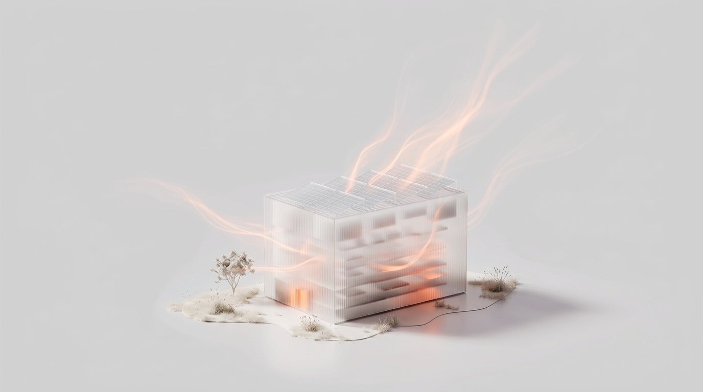 Abstrakte Darstellung eines Standorts mit PV-Überschuss ohne nutzbaren Verwertungspfad