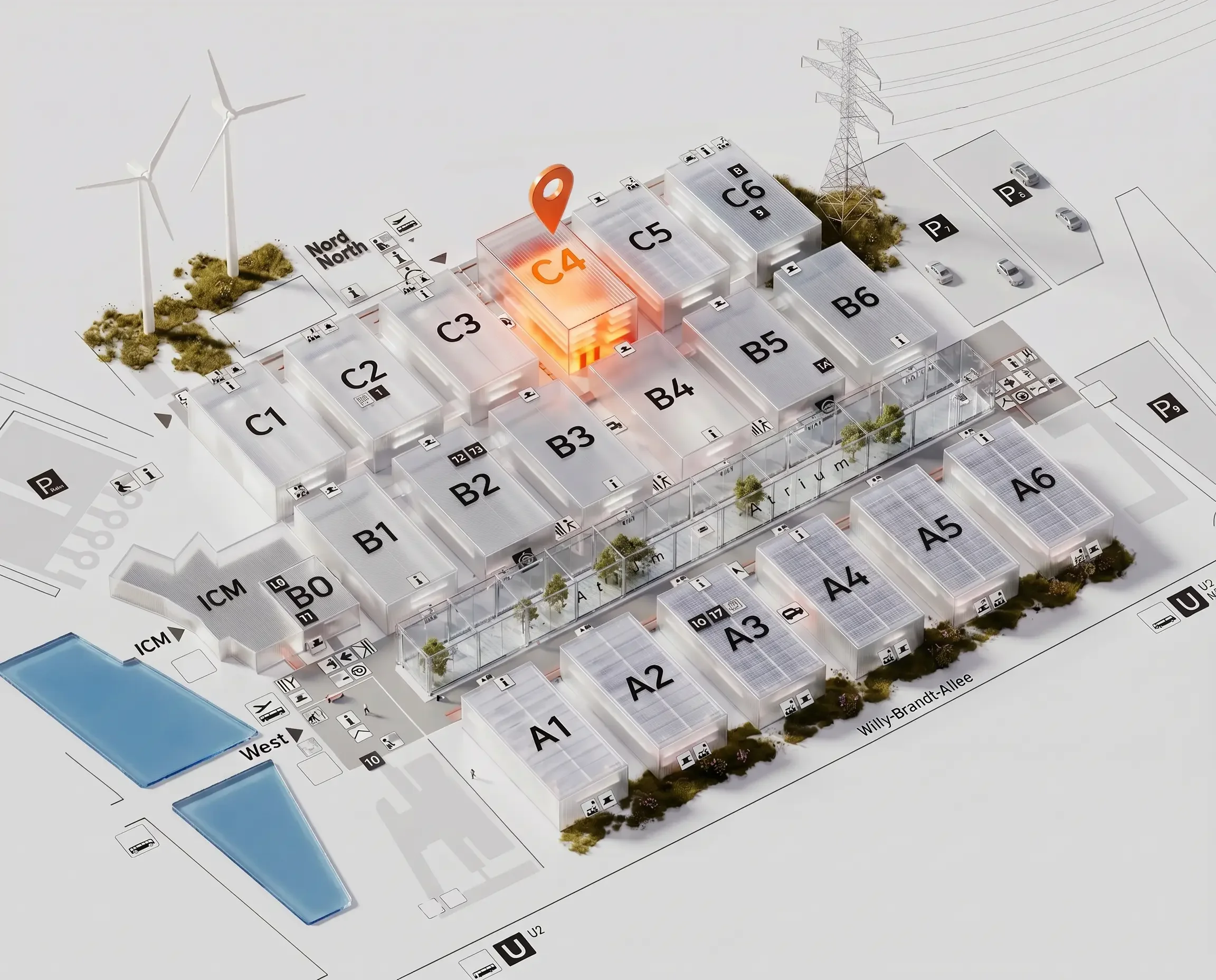Lageplan Messe München – Halle C4, Stand C4.570F