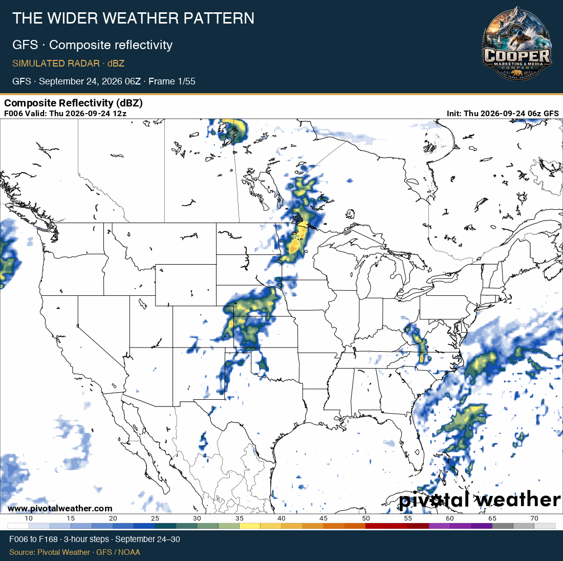 GFS · Composite reflectivity, first frame