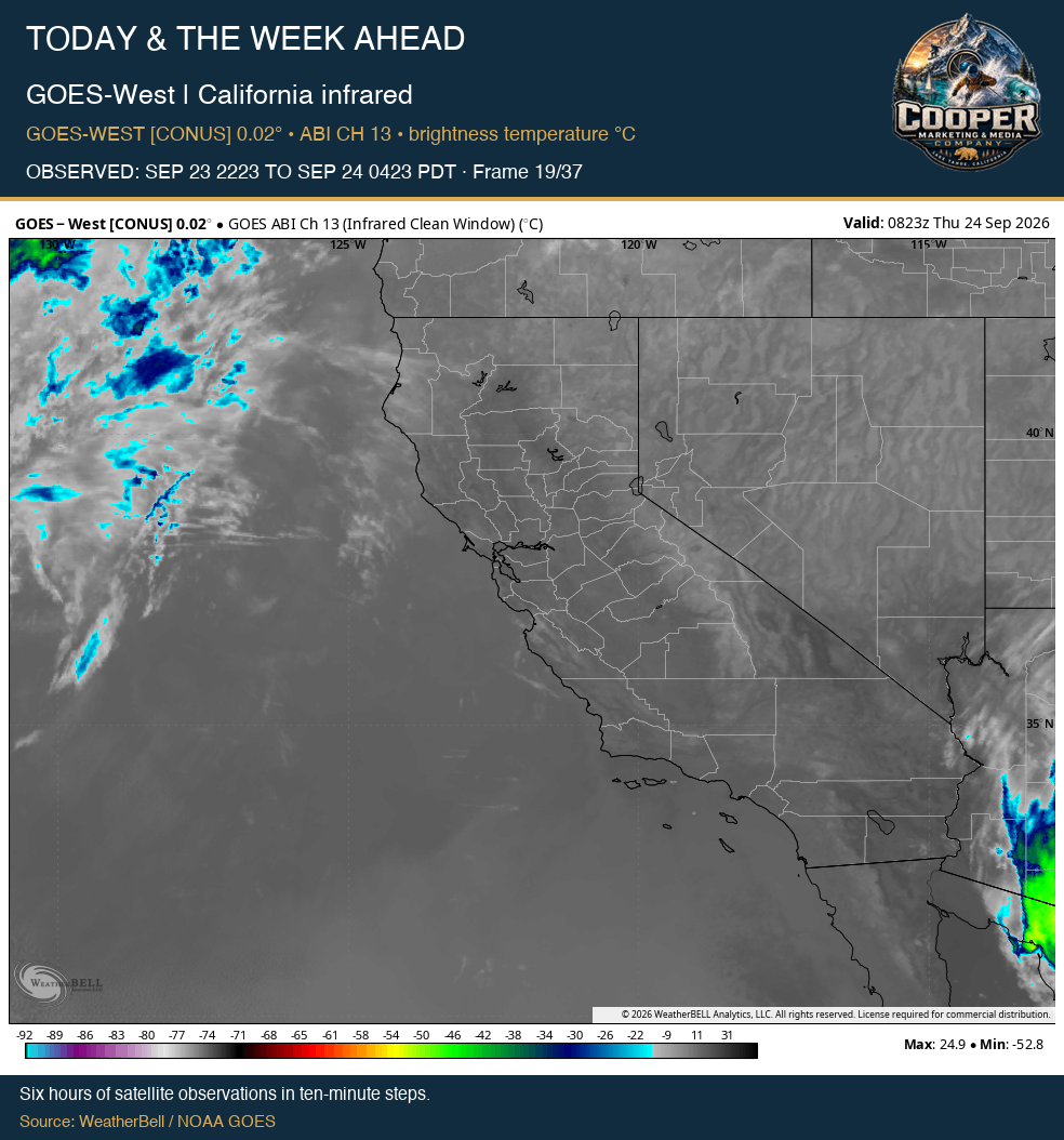 GOES-West | California infrared, middle frame