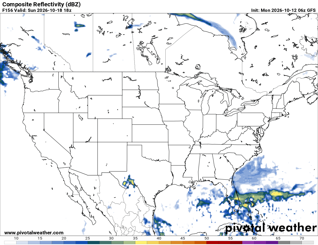 GFS composite reflectivity · Middle · Oct 18, 11:00 AM PDT