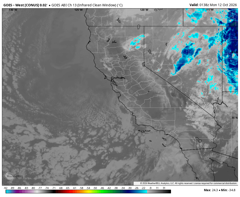 GOES-West [CONUS] 0.02° · California · Observed Oct 11, 6:38 PM PDT through Oct 12, 2:58 AM PDT.