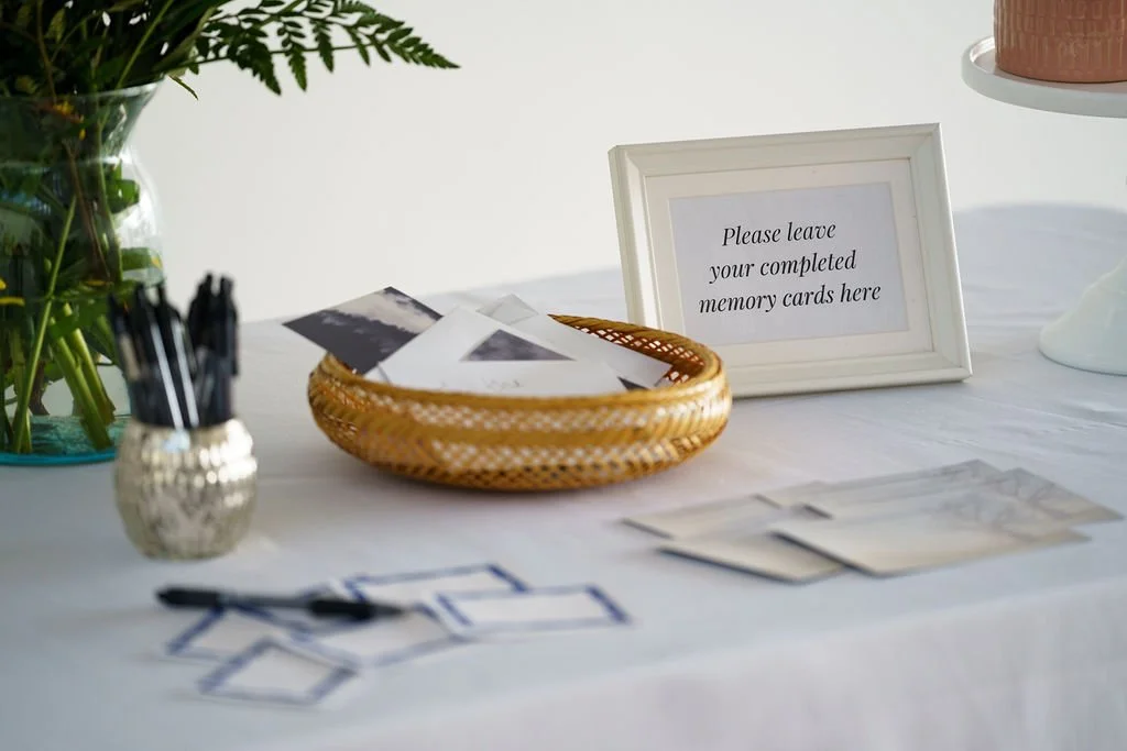 Memory card station at a New Narrative celebration of life