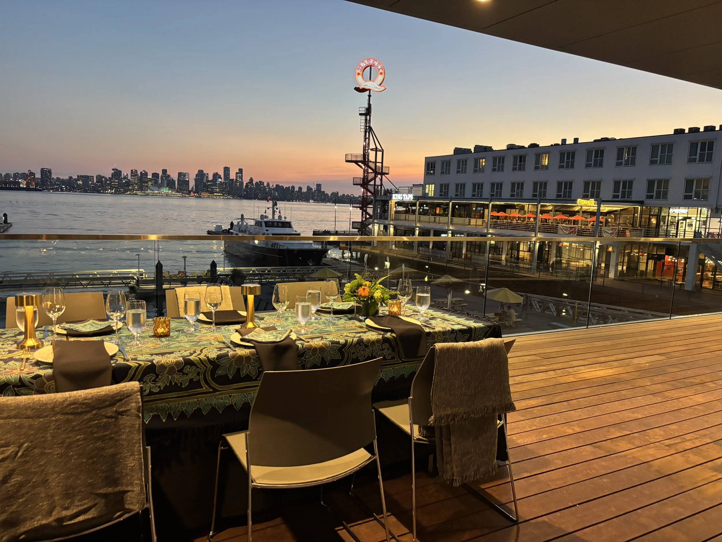 Waterfront dinner celebration — New Narrative Events Vancouver
