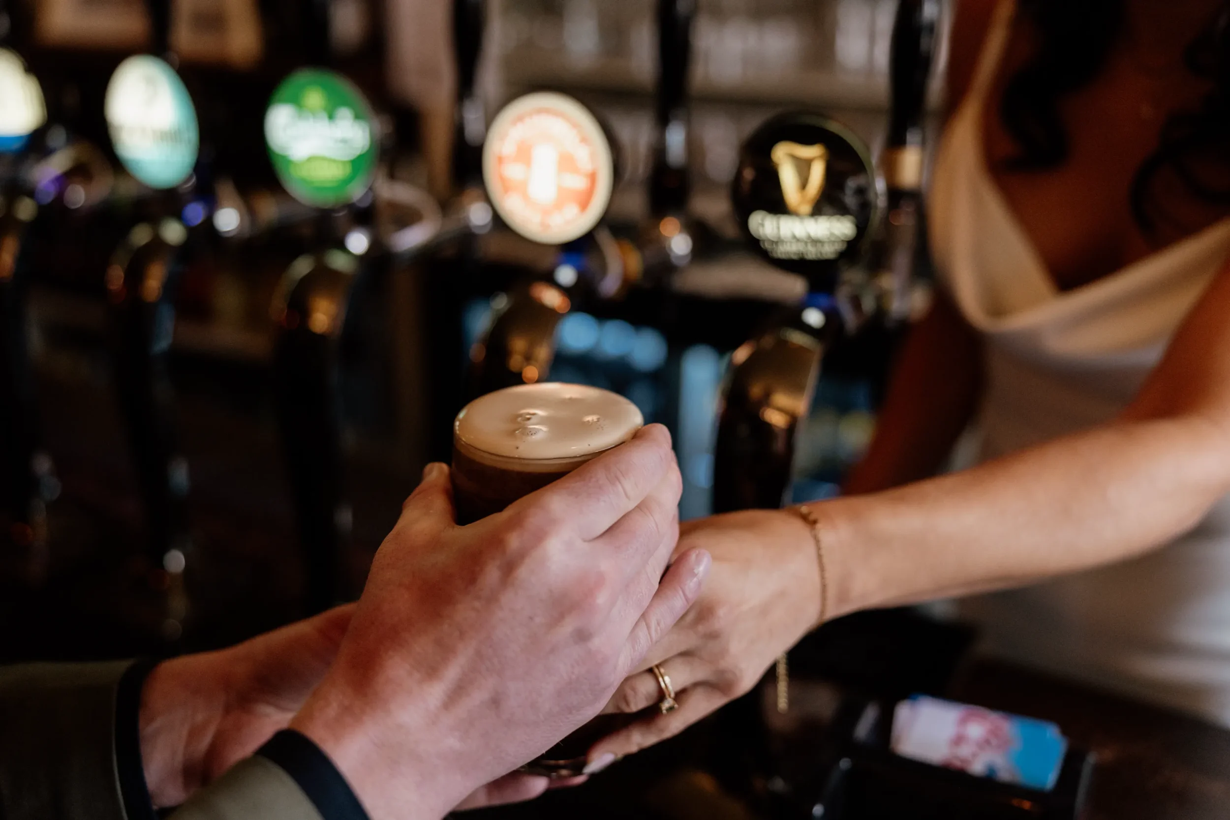 Clare and Nick embracing