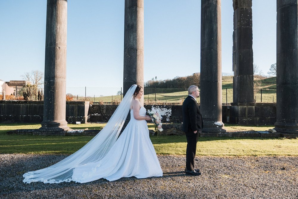 Adrienne and Josh at Loughcrew Estate on their wedding day