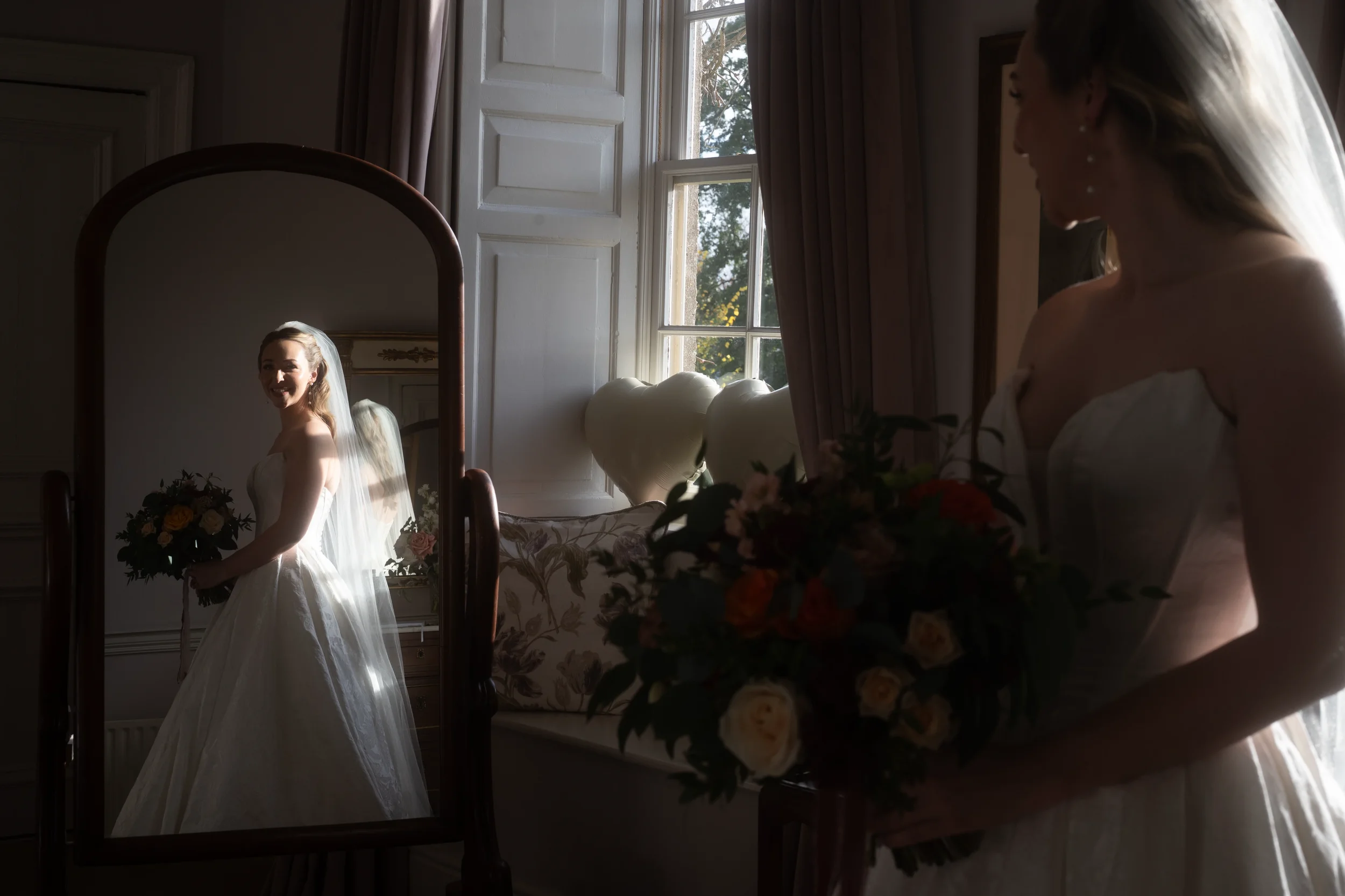 Hannah and John embracing